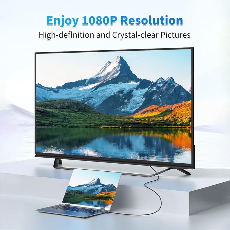 Cristin محول USB C إلى DVI بطول 3 أقدام، كابل USB Type-C إلى DVI [متوافق مع Thunderbolt 3/4] مع MacBook Pro 2023/M2/M3، iPad Pro، iPhone 15، Galaxy S23/S24، XPS 17، Steam Deck - Image 2